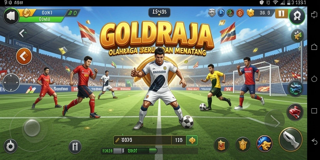 Gameplay seru dalam GOLDRAJA dengan aksi olahraga menegangkan.
