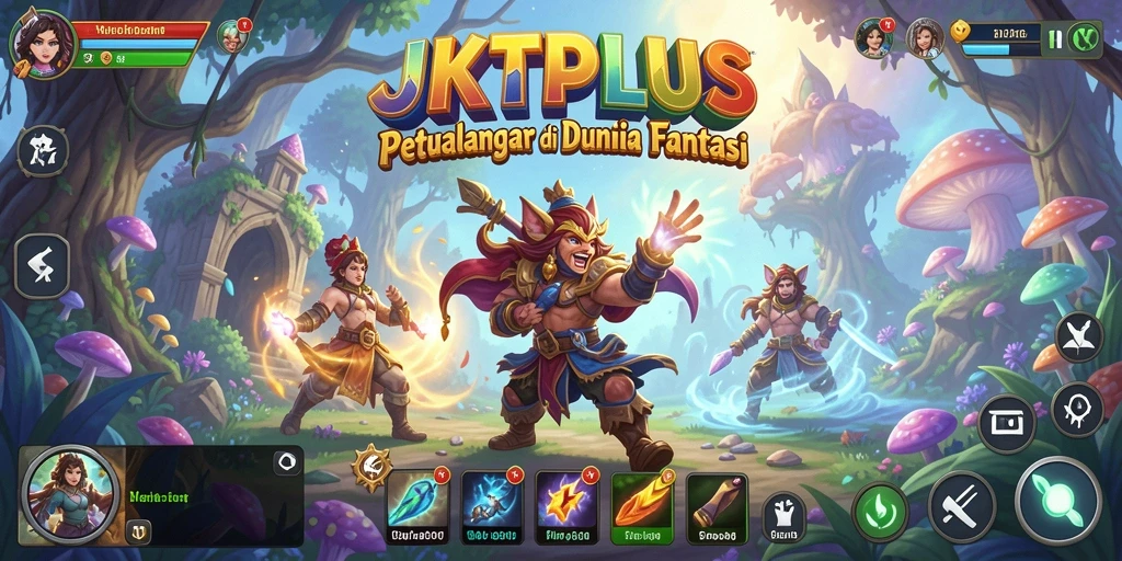 Tampilan screenshot utama JKTPLUS yang menampilkan aksi petualangan yang seru.