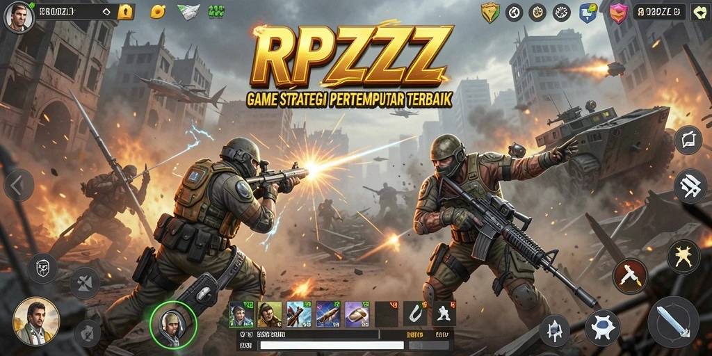 Screenshot utama menampilkan aksi seru dalam gameplay SLG.