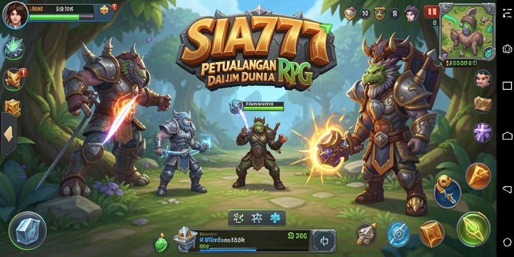 Tampilan screenshot SIA777 menampilkan karakter dalam pertempuran seru di dunia RPG.